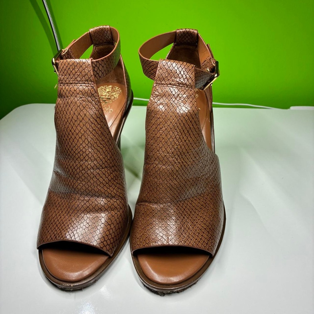Vince Camuto brown leather ankle boots